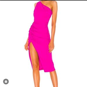 Electric Pink One-Shoulder Dress